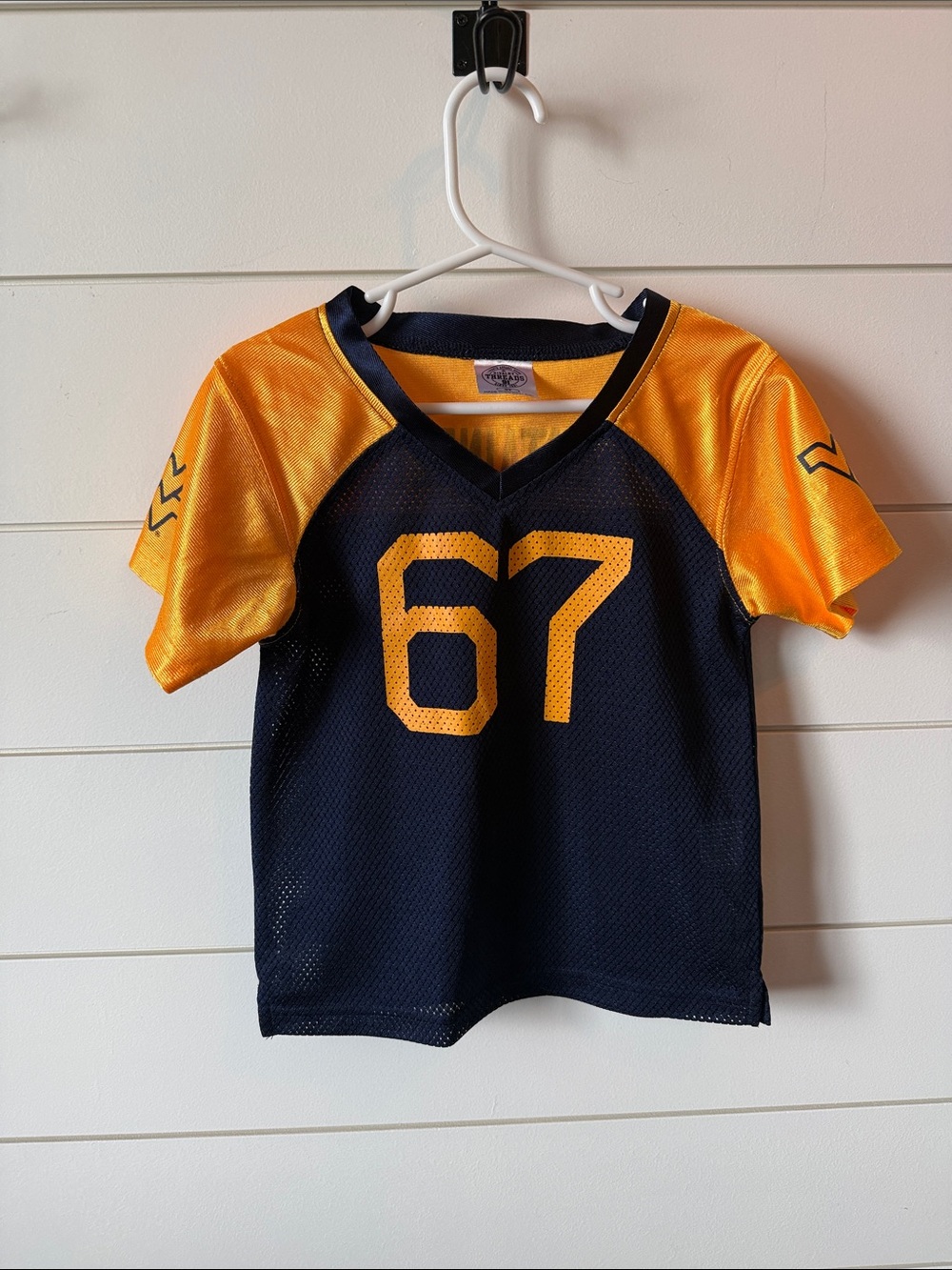 Kids Navy and Gold WVU Jersey